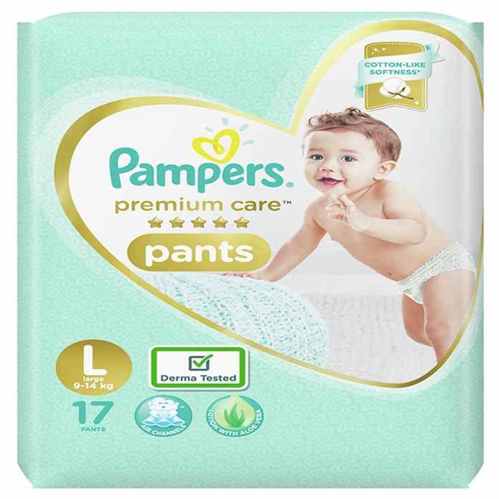 PAMPERS PREMIUM CARE  LARGE 9-14 kg 17 PANTS